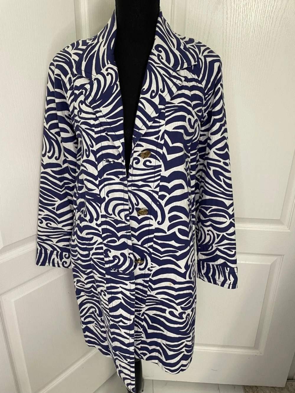 Lilly Pulitzer Dandy coat navy/white XS lightweight like new - Picture 3 of 12
